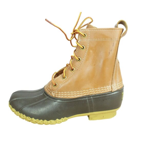L.L. Bean Shoes - LL Bean Women's Brown Leather 8" Lace Up Unlined Ankle Duck Boots Size 8 M